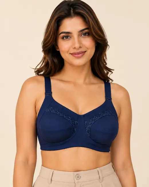 Navy Comfort Non-Wired Bra